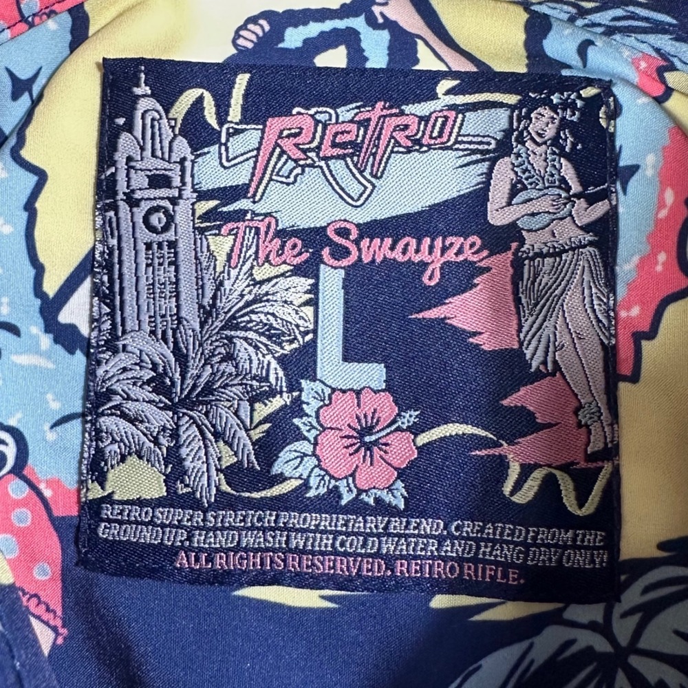 Retro‎ Rifle Button Down Shirts Mens Large Multicolor The Swayze Ocean Drive 2pk - Picture 10 of 13